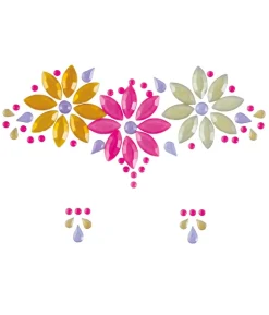 Ansigtssten neon blomster