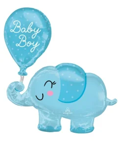 Baby boy elefant folieballon, 73 x 78 cm