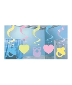 Baby Shower spiraler, 5 stk