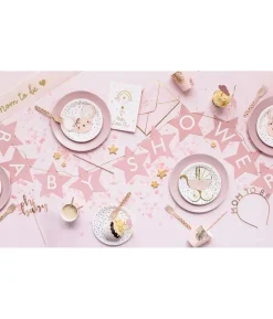Baby Shower stjerneguirlande, lyserød