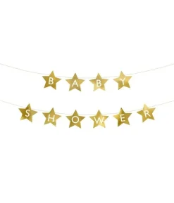 Baby Shower stjerneguirlande, guld