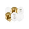Ballonbuket Happy Birthday, guld og hvid