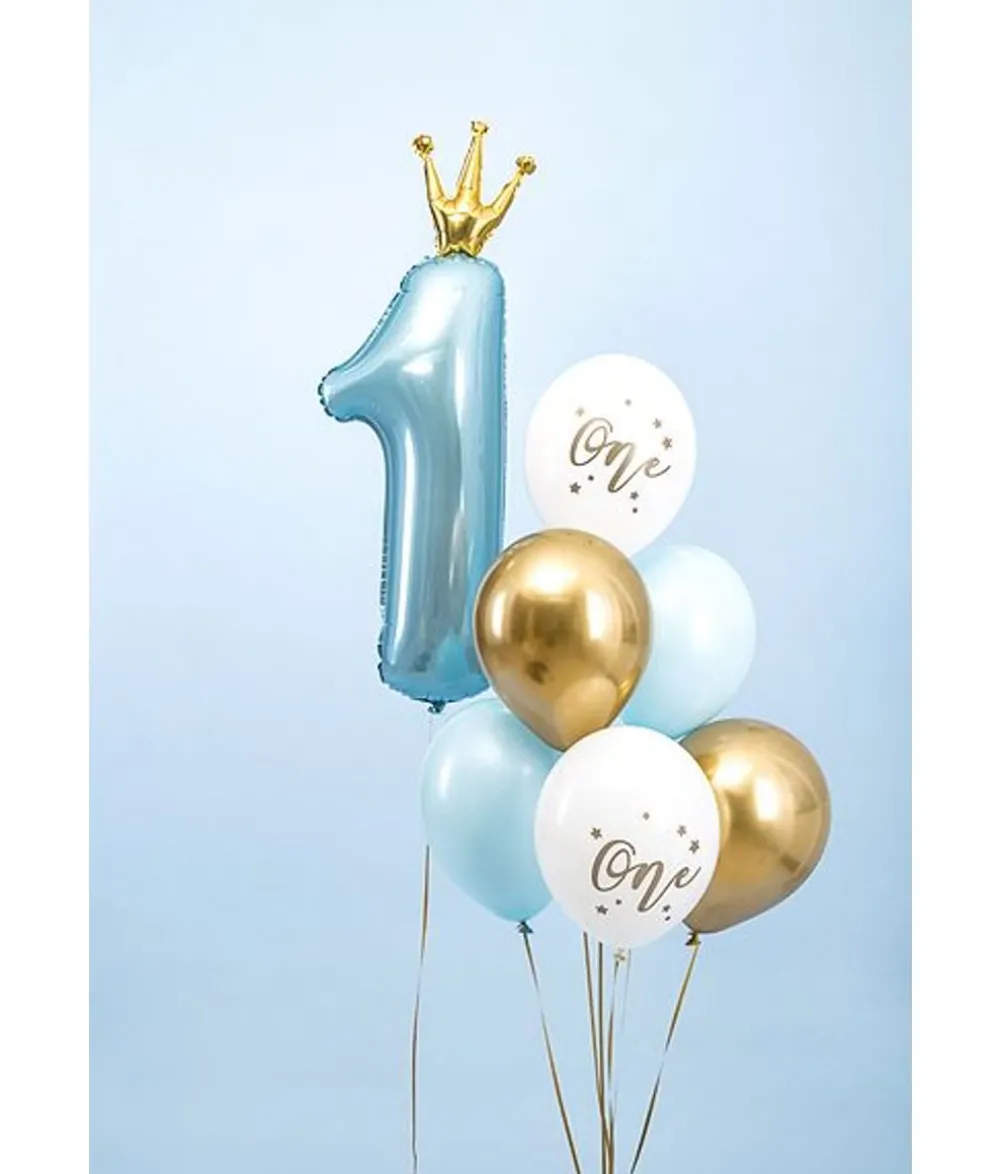 Ballonbuket One lyseblå