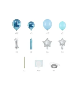 Ballondekoration 1 år, lyseblå