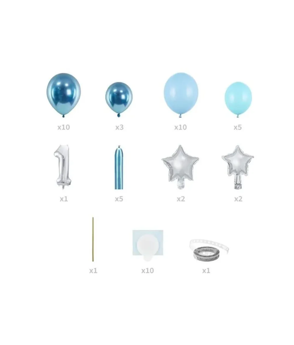 Ballondekoration 1 år, lyseblå