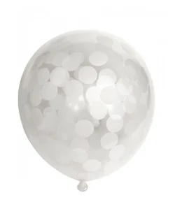 Balloner, hvid konfetti