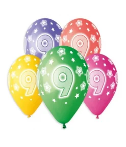 Balloner 9 år, 5 stk