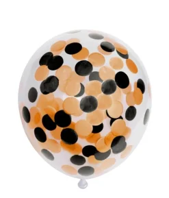 Ballon med orange og sort papir konfetti