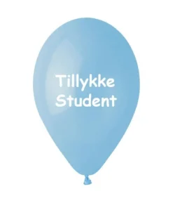 Ballon Tillykke Student, lyseblå