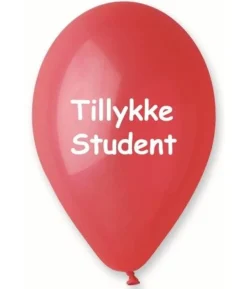 Ballon Tillykke Student, rød