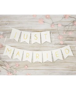 Banner Just Married, hvid