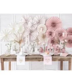 Beige dekorative rosetter, 3 stk