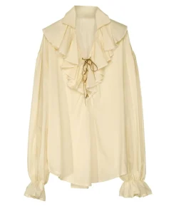 Beige piratskjorte