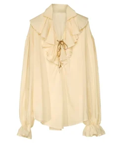 Beige piratskjorte