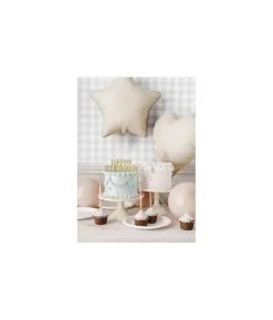 Beige stjerne folieballon, 48 cm