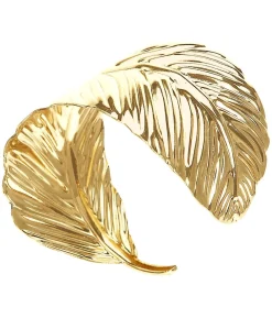 Blad armbånd guld