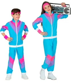 Blå 80er joggingdragt kostume