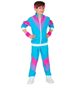 Blå 80er joggingdragt kostume