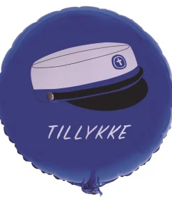 Blå folieballon med studenterhue