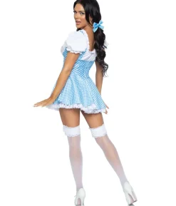 Blå gingham kjole