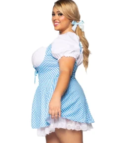 Blå gingham kjole, Plus