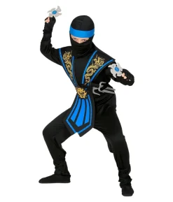 Blå kombat ninja kostume