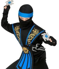 Blå kombat ninja kostume