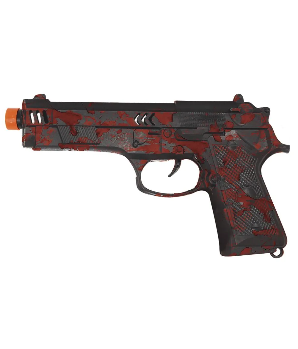 Blodig sort pistol
