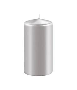 Bloklys metal Sølv, 5x10 cm