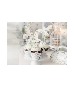 Blomster cupcake omslag, 6 stk