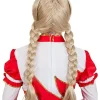 Blond paryk med fletninger