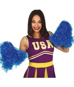 Blå pom poms