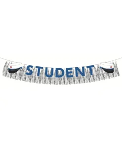 Blå student guirlande med frynser