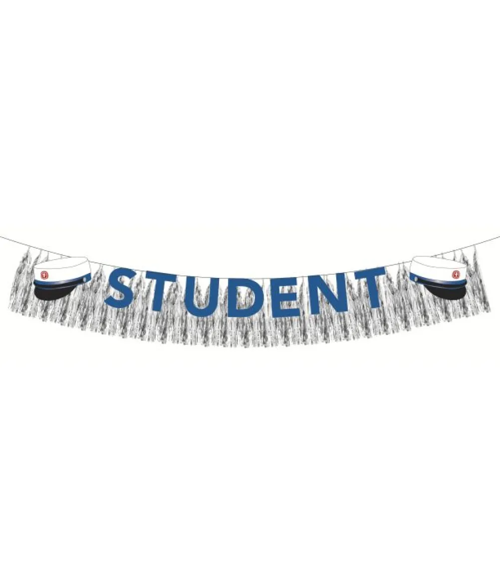 Blå student guirlande med frynser