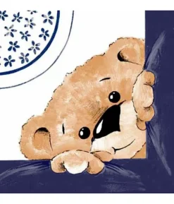 Blå Teddy Airlaid servietter