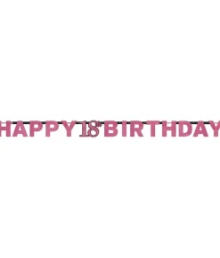 Bogstavbanner 18 år Pink Sparkling