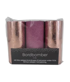 Bordbomber rosegold/pink, 3 stk