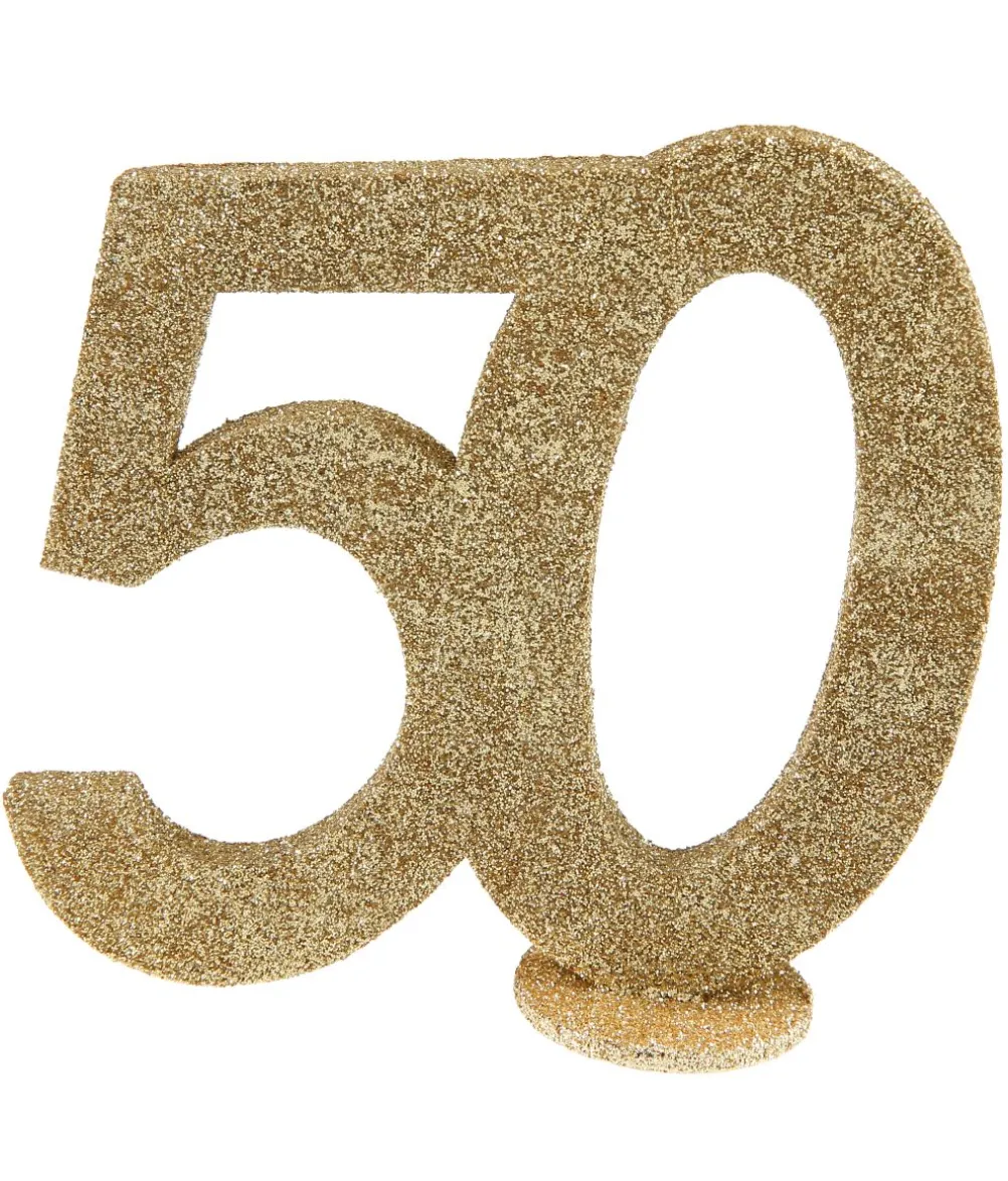 Borddekoration med guld glimmer, 50 år