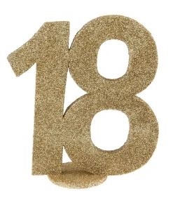 Borddekoration med guld glimmer, 18 år