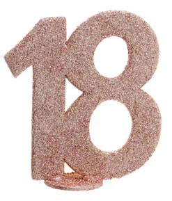 Borddekoration med rose gold glimmer, 18 år