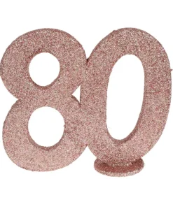Borddekoration med rose gold glimmer, 80 år