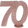 Borddekoration med rose gold glimmer, 70 år