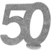 Borddekoration med sølv glimmer, 50 år