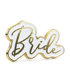 Bride broche, hvid