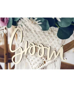 Bride og Groom stole skilte