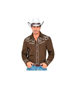 Brun cowboyskjorte