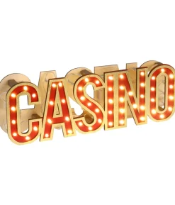 Casino træskilt med LED lys