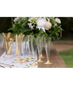 Champagneglas med guldfod, 18 år
