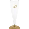 Champagneglas med guldfod, 50 år