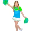 Cheerleader kostume, blå og grøn